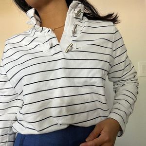 Vintage 90s yacht sweatshirt casual striped nautical style long sleeve Large